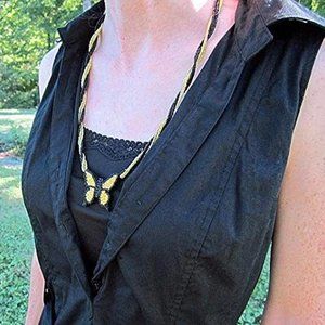 Wooden Beaded Butterfly Necklace handmade handcrafted